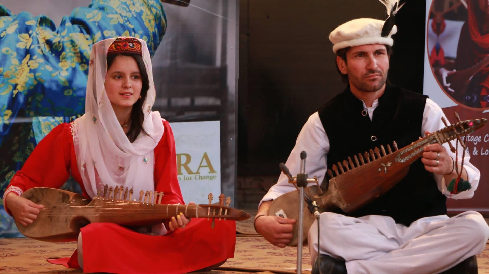 Traditional Wakhi musicians with rubab